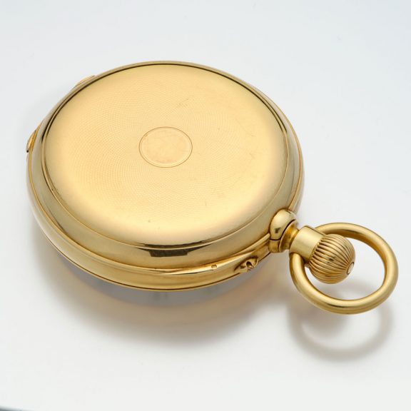 Heavy Swiss 18K gold quarter repeating pocket watch Circa 1875 Heavy Swiss 18K gold quarter repeating pocket watch Circa 1875