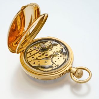 Heavy Swiss 18K gold quarter repeating pocket watch Circa 1875