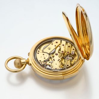 Heavy Swiss 18K gold quarter repeating pocket watch Circa 1875