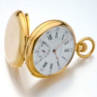 Heavy Swiss 18K gold quarter repeating pocket watch Circa 1875
