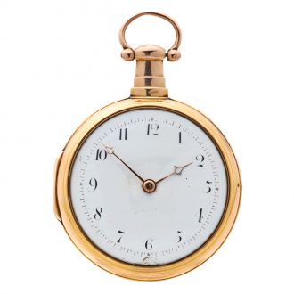 Solid 18K gold English pair cased verge watch Circa 1810-1811