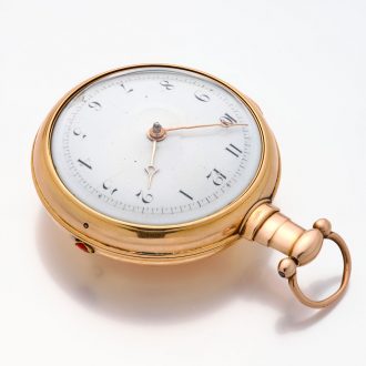 Solid 18K gold English pair cased verge watch Circa 1810-1811