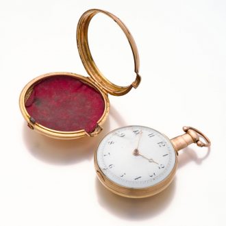Solid 18K gold English pair cased verge watch Circa 1810-1811