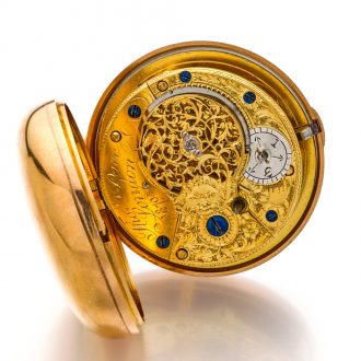 Solid 18K gold English pair cased verge watch Circa 1810-1811