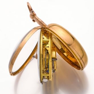 Solid 18K gold English pair cased verge watch Circa 1810-1811
