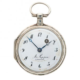 Belgian polished silver-cased verge pocket watch Circa 1790