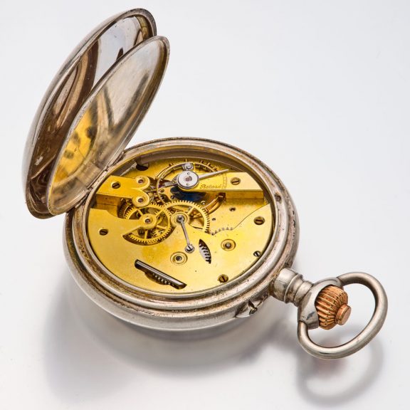 Swiss silver watch with chronograph and regulator dial Circa 1900 Swiss silver watch with chronograph and regulator dial Circa 1900