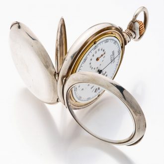 Swiss silver watch with chronograph and regulator dial Circa 1900 Swiss silver watch with chronograph and regulator dial Circa 1900