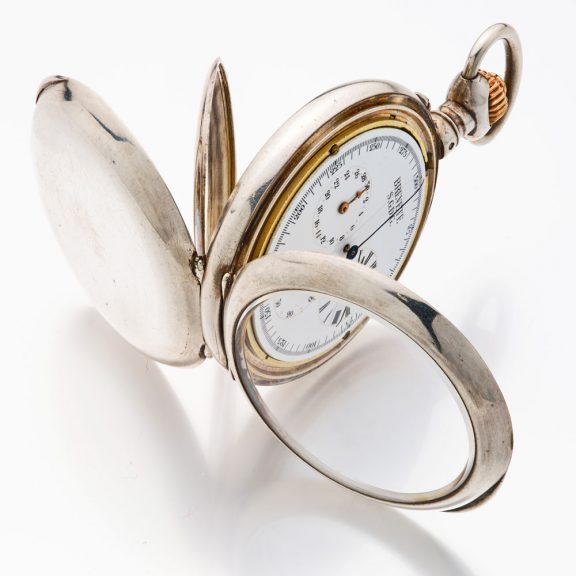 Swiss silver watch with chronograph and regulator dial Circa 1900 Swiss silver watch with chronograph and regulator dial Circa 1900