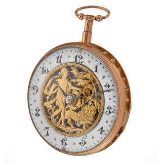A French gold skeletonised quarter repeating verge Circa 1810 A French gold skeletonised quarter repeating verge Circa 1810