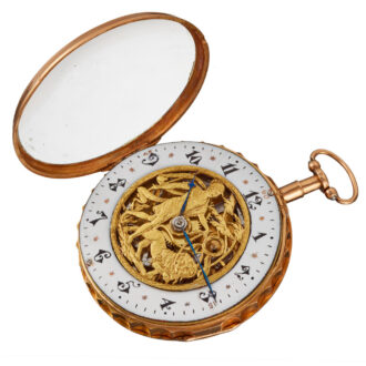 A French gold skeletonised quarter repeating verge Circa 1810 A French gold skeletonised quarter repeating verge Circa 1810
