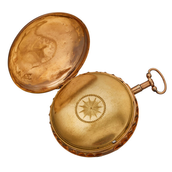 A French gold skeletonised quarter repeating verge Circa 1810 A French gold skeletonised quarter repeating verge Circa 1810