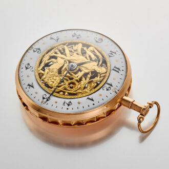 A French gold skeletonised quarter repeating verge Circa 1810 A French gold skeletonised quarter repeating verge Circa 1810