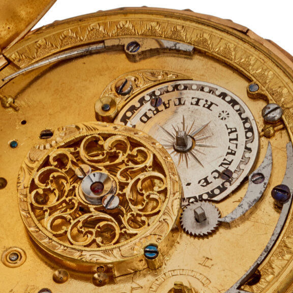 A French gold skeletonised quarter repeating verge Circa 1810 A French gold skeletonised quarter repeating verge Circa 1810