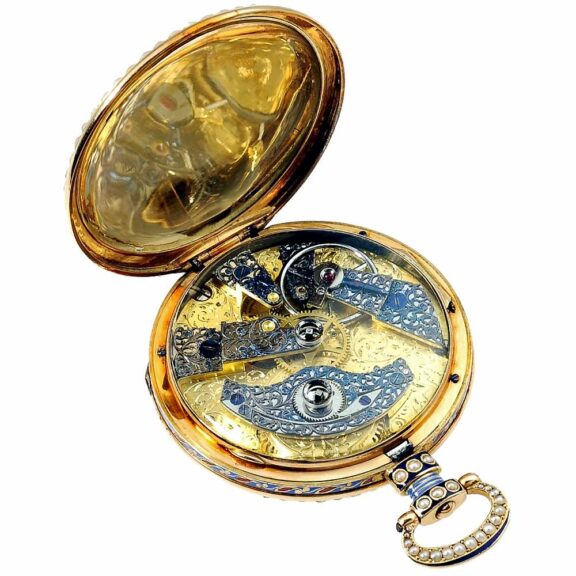 Swiss extremely rare gold, enamel pocket watch Circa 1830 Swiss extremely rare gold, enamel pocket watch Circa 1830