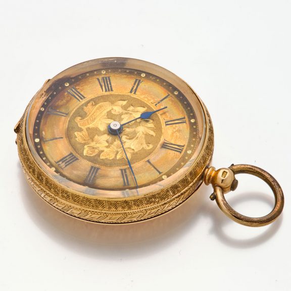 English 14K gold open faced lever pocket watch Circa 1870 English 14K gold open faced lever pocket watch Circa 1870