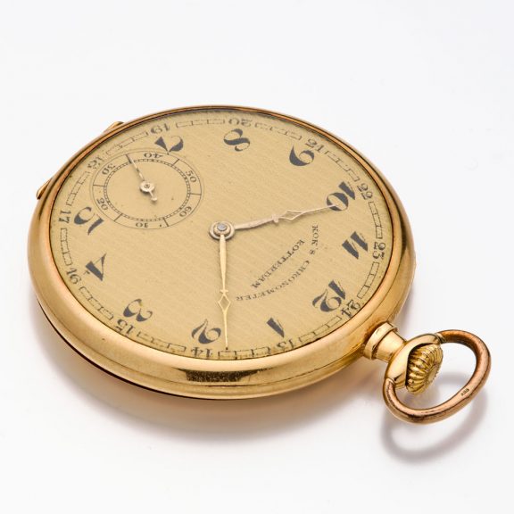 Swiss/Dutch gold open faced Art Deco lever watch Circa 1935 Swiss/Dutch gold open faced Art Deco lever watch Circa 1935