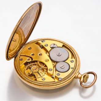 Swiss/Dutch gold open faced Art Deco lever watch Circa 1935