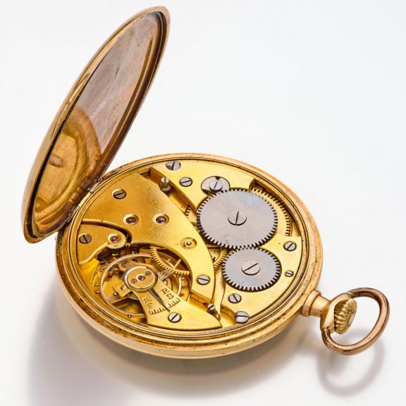 Swiss/Dutch gold open faced Art Deco lever watch Circa 1935 Swiss/Dutch gold open faced Art Deco lever watch Circa 1935