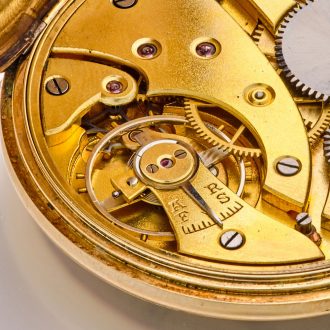 Swiss/Dutch gold open faced Art Deco lever watch Circa 1935