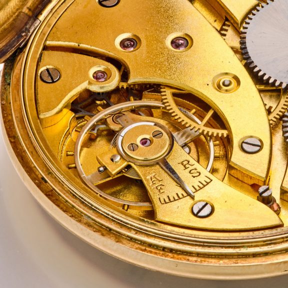 Swiss/Dutch gold open faced Art Deco lever watch Circa 1935 Swiss/Dutch gold open faced Art Deco lever watch Circa 1935