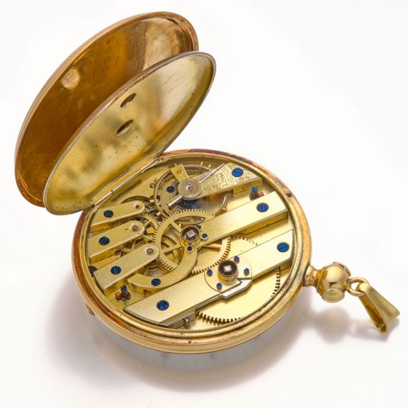 English 14K gold pocket watch with lever escapement Circa 1860 English 14K gold pocket watch with lever escapement Circa 1860