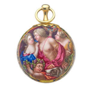 Swiss 21 Carat gold and enamel verge pocket watch Circa 1685