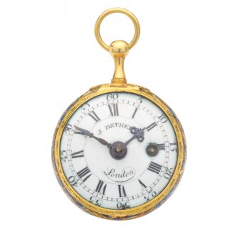 Swiss 21 Carat gold and enamel verge pocket watch Circa 1685