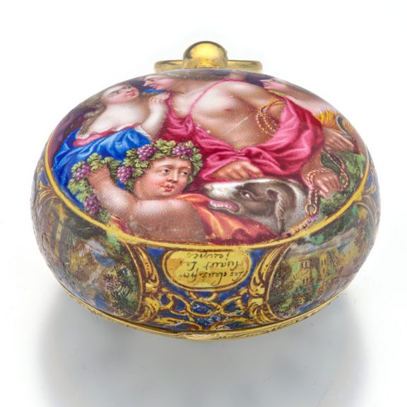 Swiss 21 Carat gold and enamel verge pocket watch Circa 1685 Swiss 21 Carat gold and enamel verge pocket watch Circa 1685