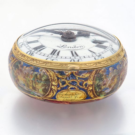 Swiss 21 Carat gold and enamel verge pocket watch Circa 1685 Swiss 21 Carat gold and enamel verge pocket watch Circa 1685