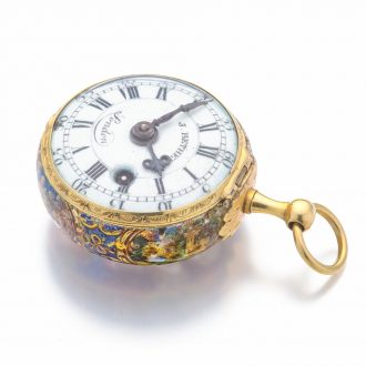 Swiss 21 Carat gold and enamel verge pocket watch Circa 1685