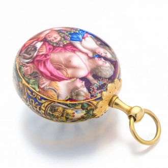 Swiss 21 Carat gold and enamel verge pocket watch Circa 1685