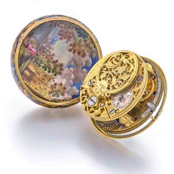 Swiss 21 Carat gold and enamel verge pocket watch Circa 1685 Swiss 21 Carat gold and enamel verge pocket watch Circa 1685