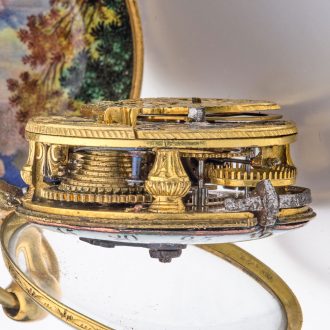 Swiss 21 Carat gold and enamel verge pocket watch Circa 1685