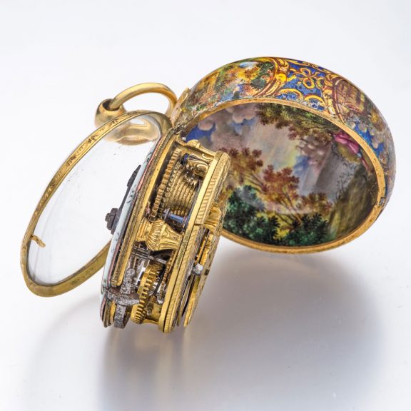 Swiss 21 Carat gold and enamel verge pocket watch Circa 1685 Swiss 21 Carat gold and enamel verge pocket watch Circa 1685