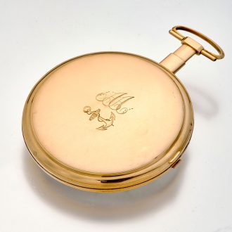 Large Swiss rose gold quarter repeating cylinder watch Circa 1805