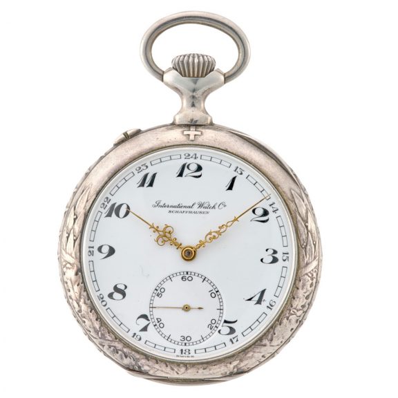 Swiss silver keyless lever with high relief cast case Circa 1907 Swiss silver keyless lever with high relief cast case Circa 1907
