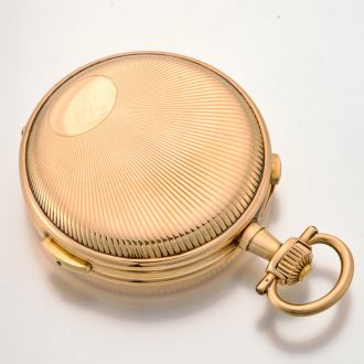 Swiss 14K gold repeating chronograph pocket watch Circa 1920