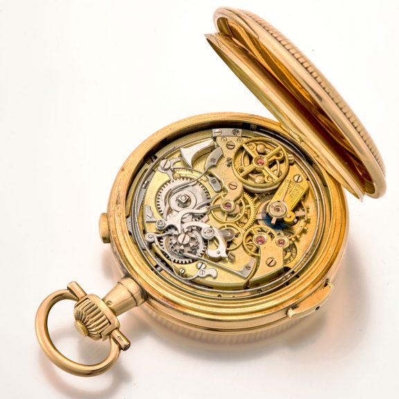 Swiss 14K gold repeating chronograph pocket watch Circa 1920 Swiss 14K gold repeating chronograph pocket watch Circa 1920