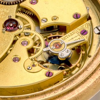Heavy Swiss 14K pink gold pocket watch with alarm Circa 1890