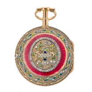 Attractive Swiss 18K multi-colour gold pocket watch Circa 1795