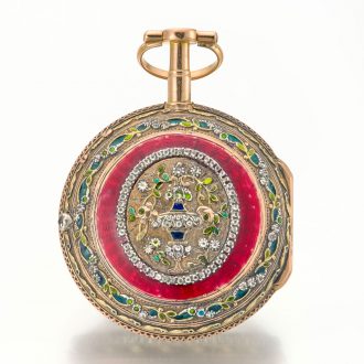 Attractive Swiss 18K multi-colour gold pocket watch Circa 1795
