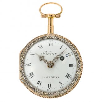 Attractive Swiss 18K multi-colour gold pocket watch Circa 1795