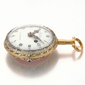 Attractive Swiss 18K multi-colour gold pocket watch Circa 1795