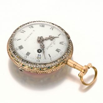 Attractive Swiss 18K multi-colour gold pocket watch Circa 1795