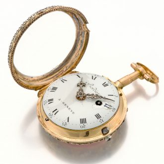 Attractive Swiss 18K multi-colour gold pocket watch Circa 1795