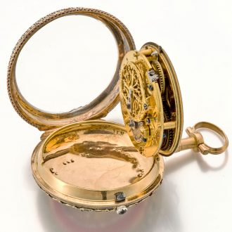 Attractive Swiss 18K multi-colour gold pocket watch Circa 1795