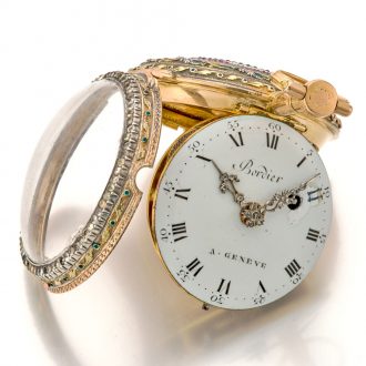 Attractive Swiss 18K multi-colour gold pocket watch Circa 1795