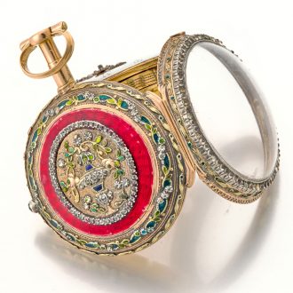 Attractive Swiss 18K multi-colour gold pocket watch Circa 1795