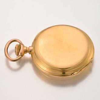 Solid Swiss watch with triple calendar and moon phases Circa 1880